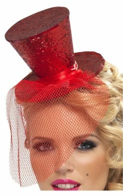 Smiffys Mini Top Hat Red Accessory
