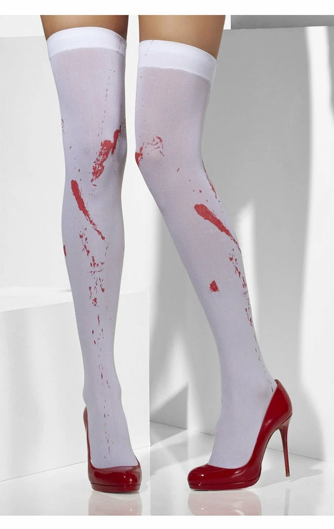 Flash Sale 💯 Smiffys White Blood Stained Stockings Clowns 🛒 1 Smiffys White Blood Stained Stockings Clowns