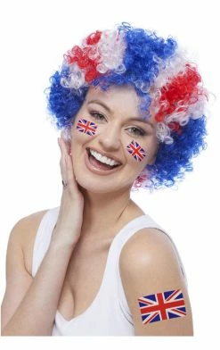 Generic British / UK Unisex Union Jack Afro Wig