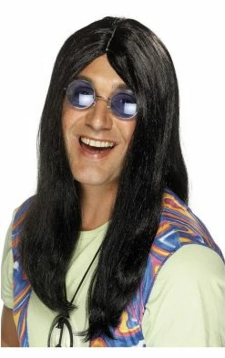 Smiffys 60s Hippie Black Wig All Decades /Era Costumes