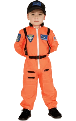 Rubies Kids Orange Astronaut Costume American / USA