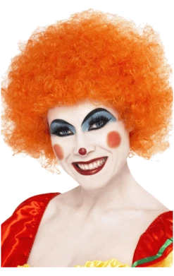 Bristol Novelty Orange Clown Afro Wig Circus