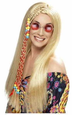 Smiffys Wigs Hippie Long Blonde Wig