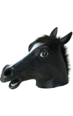 Bristol Novelty Funny Black Horse Facepiece Animals