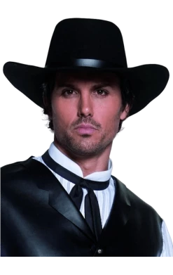 Smiffys Black Gunslinger Cowboy Hat