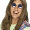Smiffys Wigs 60s Hippie Long Brown Wig
