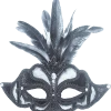 Bristol Novelty Black Glitter Feathered Facepiece