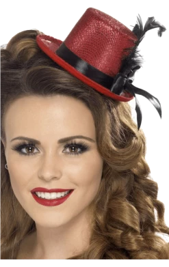Smiffys Red Mini Top Hat Headband