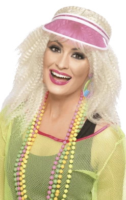 Smiffys All Decades /Era Costumes Pink Poker Visor Accessory