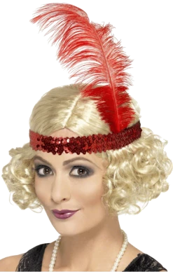 Smiffys Flapper Blonde Wig & Headband All Decades /Era Costumes