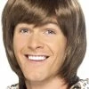 Smiffys Music & Pop/Rock Stars 70s Popstar Brown Wig