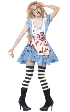 Smiffys Book Characters Adult Zombie Alice Costume