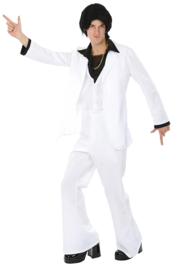 Orion Costumes Adult 1970s White Suit Costume
