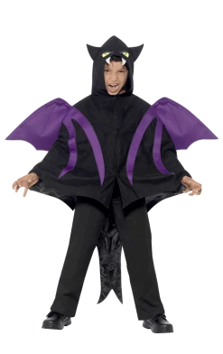 Smiffys Halloween Kids Hooded Bat Cape Costume