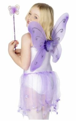 Smiffys Fairies Purple Butterfly Wings And Wand