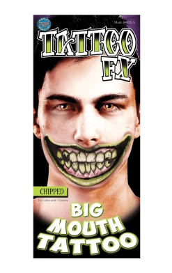 Tinsley Transfers Chipped Mouth Tattoo Accessory Clowns