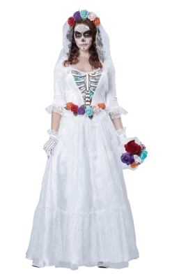California Costumes Mexican Womens Day Of The Dead Bride Costume