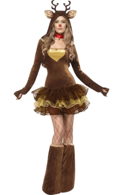 Smiffys Animals Womens Reindeer Dress Costume