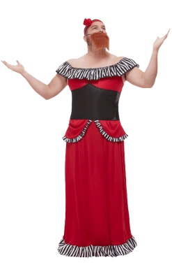 Smiffys Circus Mens Bearded Lady Costume