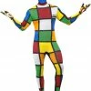 Smiffys Rubiks Cube Second Skin Costume 1980's