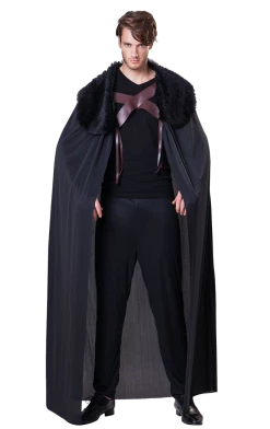 Bristol Novelty Black Fur Collared Cape All Womens Costumes