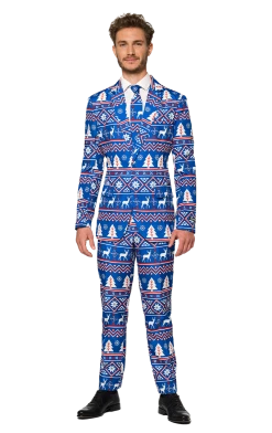 OppoSuits Mens Blue Christmas Suitmeister Novelty
