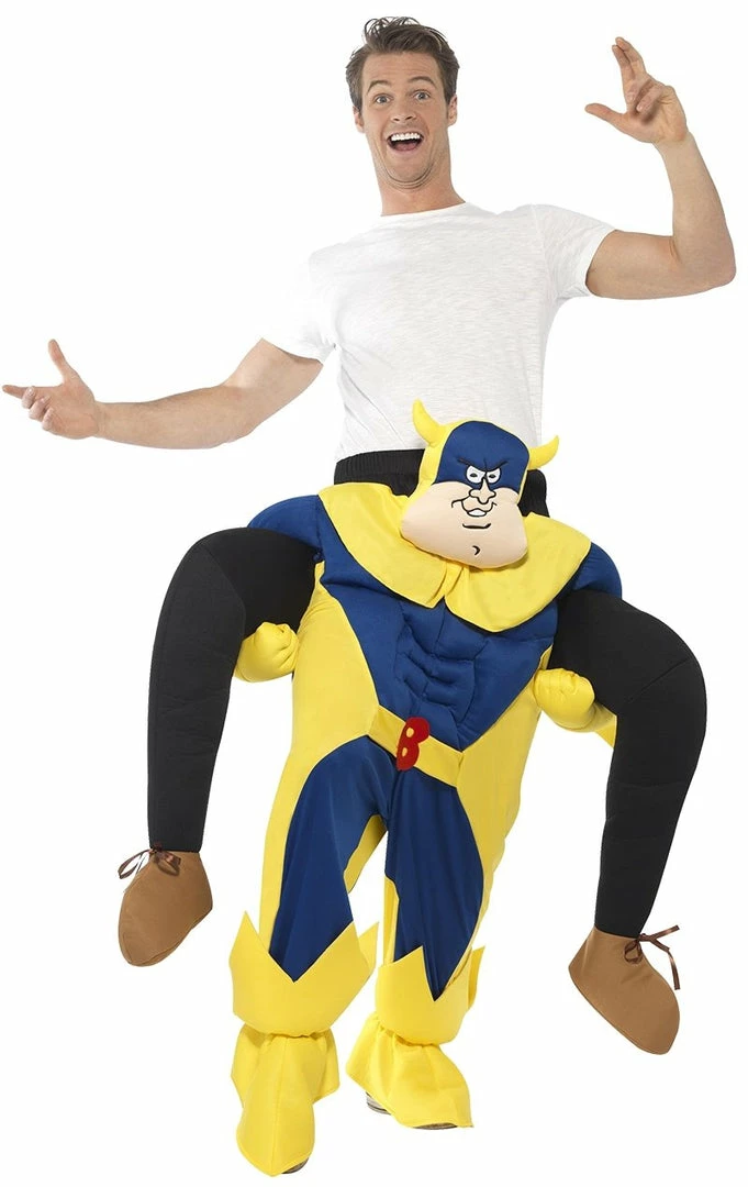 Best Pirce 🎁 Smiffys Adult Bananaman Piggy Back Costume Novelty 🎉 1 Smiffys Adult Bananaman Piggy Back Costume Novelty