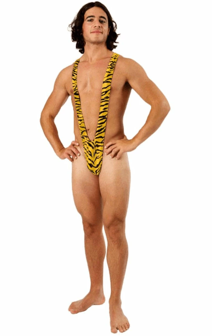 New 😀 Orion Costumes Adult Tiger Print Borat Mankini ✨ 1 Orion Costumes Adult Tiger Print Borat Mankini