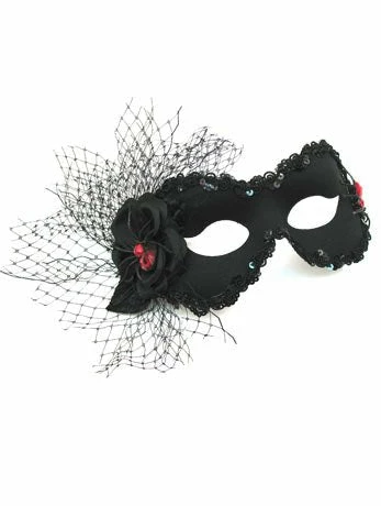Wholesale 😉 Generic Masquerade Ball Black Masquerade Facepiece 👏 1 Generic Masquerade Ball Black Masquerade Facepiece