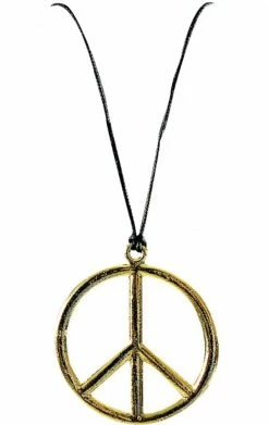 Rubies Gold Peace Sign Necklace