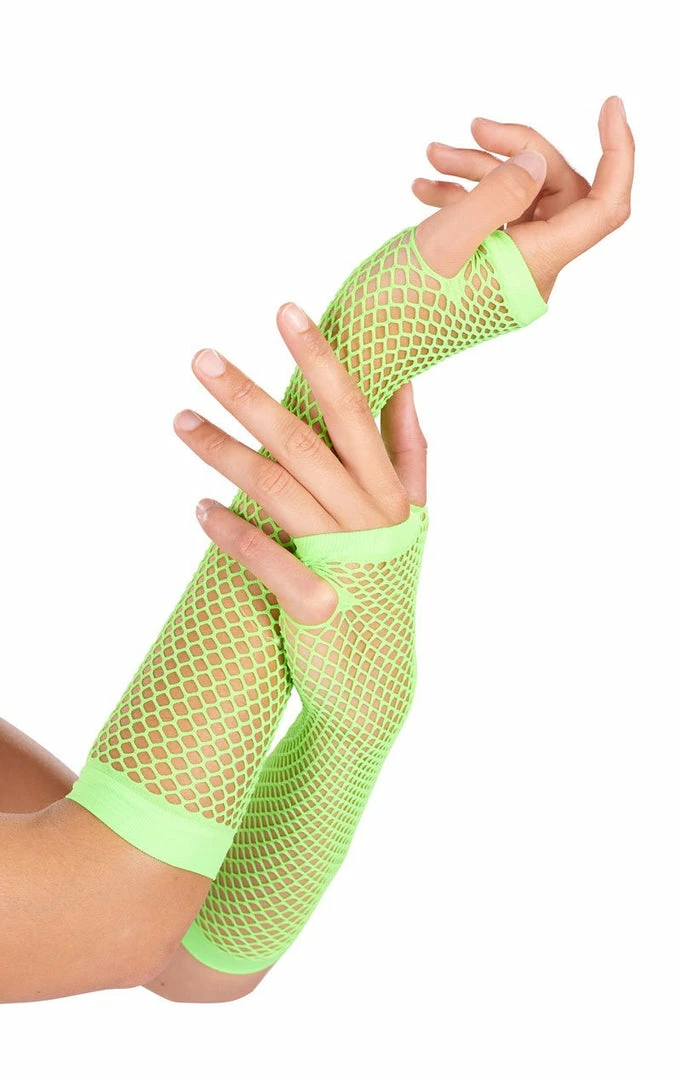 New 😉 Generic Neon Green Fishnet Gloves Raves 🎉 1 Generic Neon Green Fishnet Gloves Raves