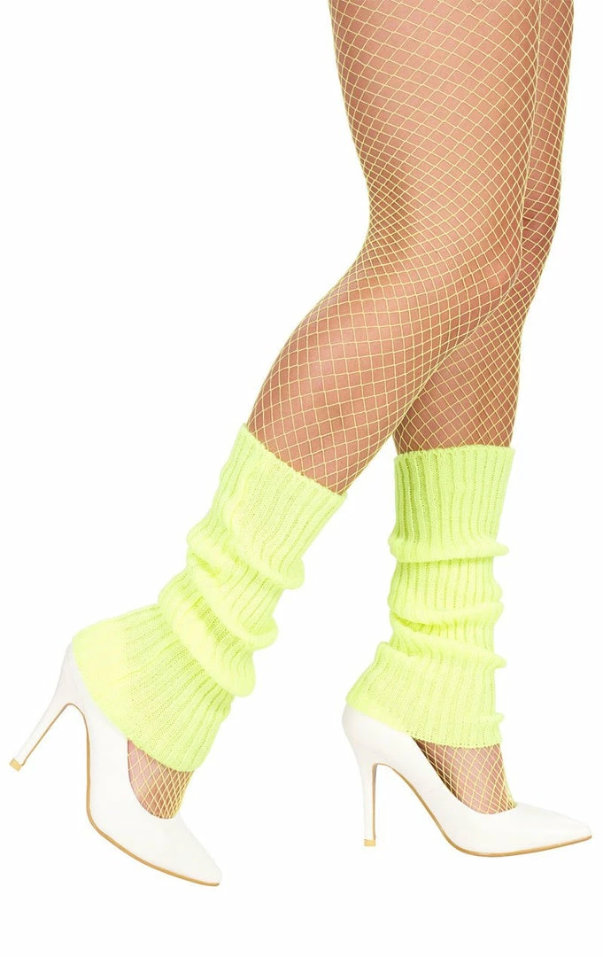 Deals 👍 Generic Neon Yellow Leg Warmers 1980's 🤩 1 Generic Neon Yellow Leg Warmers 1980's