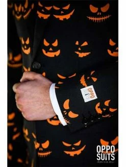 OppoSuits Mens Black-O-Jack Pumpkin Opposuit Suit