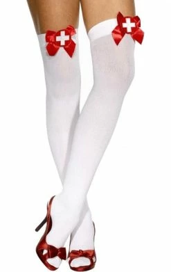 Smiffys White Nurse Stockings Accessory