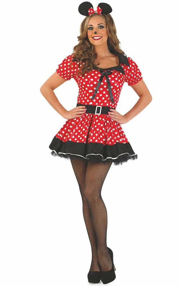Brand new 🎉 Generic Animals 👩 Womens Red And White Minnie Mouse 👗 Dress 🤩 1 Generic Animals Womens Red And White Minnie Mouse Dress